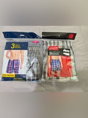 3-Pack Men’s Plaid Woven Boxers - Gray Multicolor